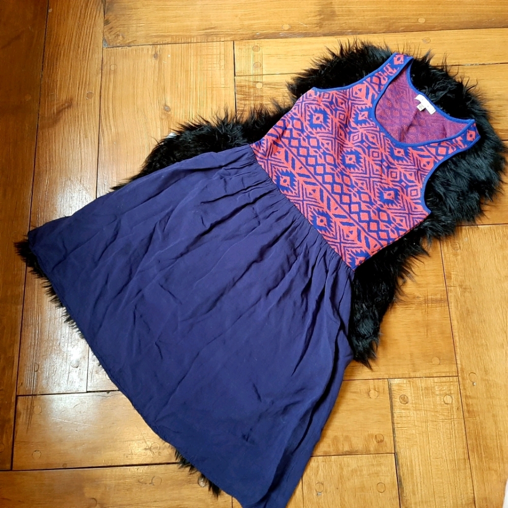 Skies Are Blue Red and Blue Dress